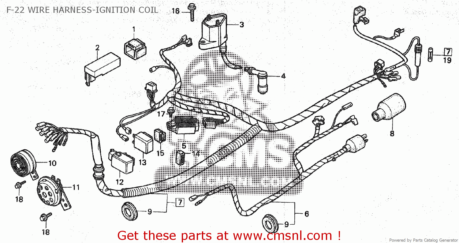 Honda ZB50 1988 (J) F22 WIRE HARNESSIGNITION COIL buy F22 WIRE