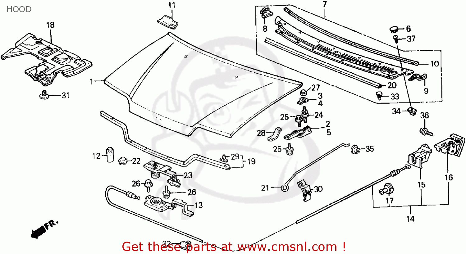 60128SH5000: Stopper Bnt Hinge Honda - buy the 60128-SH5-000 at CMSNL