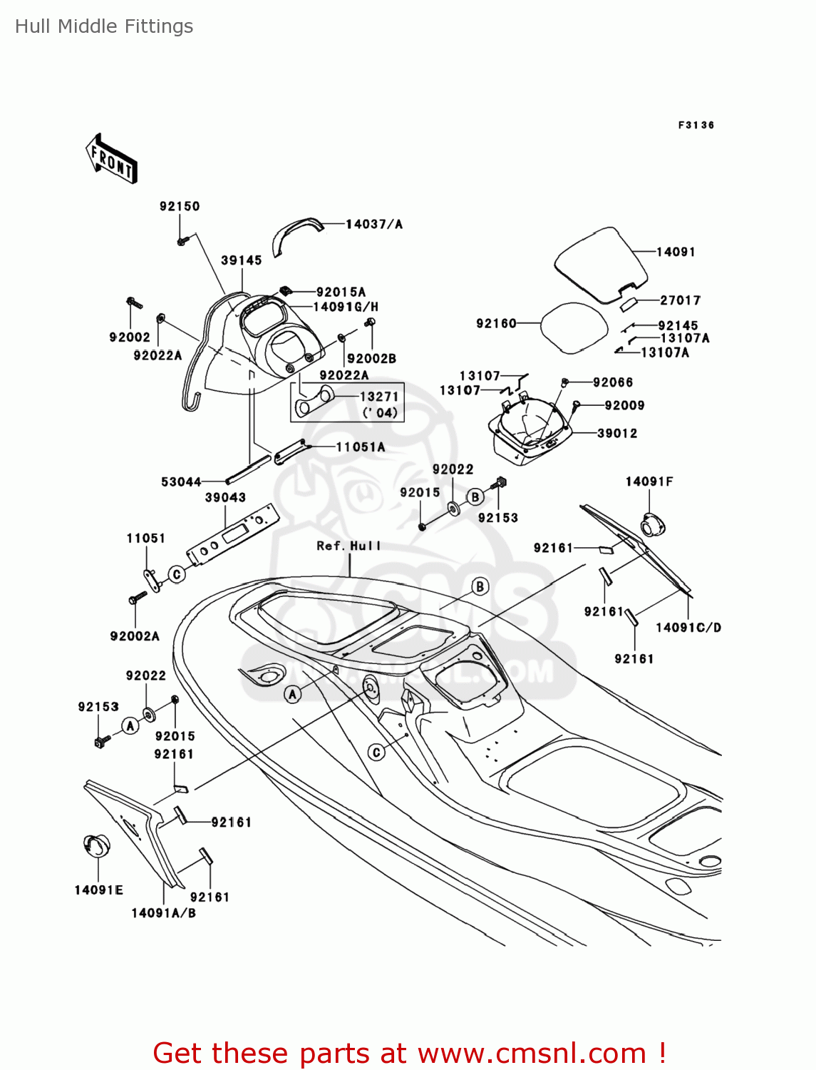 Kawasaki PLATE,HANDLE COVER 132713843 Kawasaki PLATE,HANDLE COVER 132713843