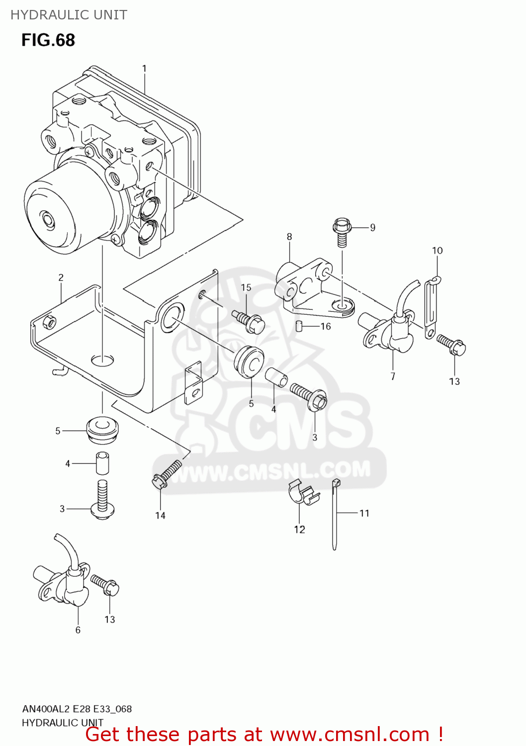 Suzuki HOLDER,HYDRAULIC UNIT ABS 5566005H00 Suzuki HOLDER,HYDRAULIC UNIT ABS 5566005H00