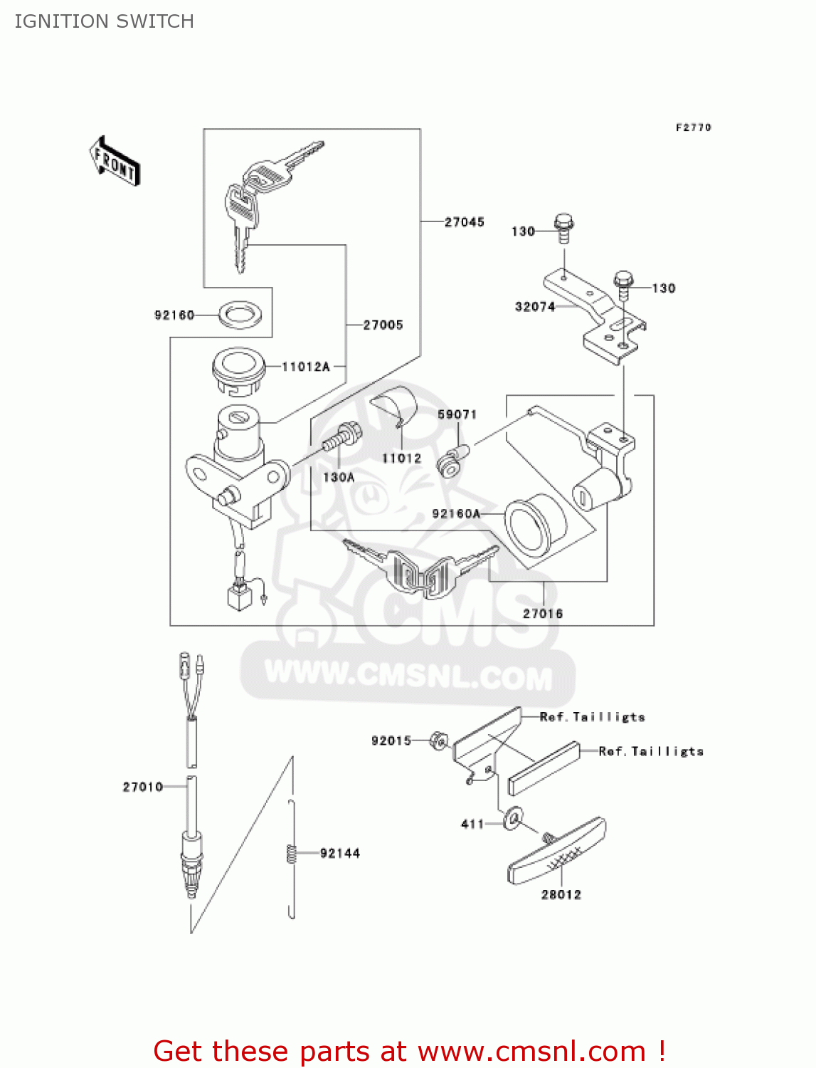110121927: Ignition Switch Cap Kawasaki - buy the 11012-1927 at CMSNL