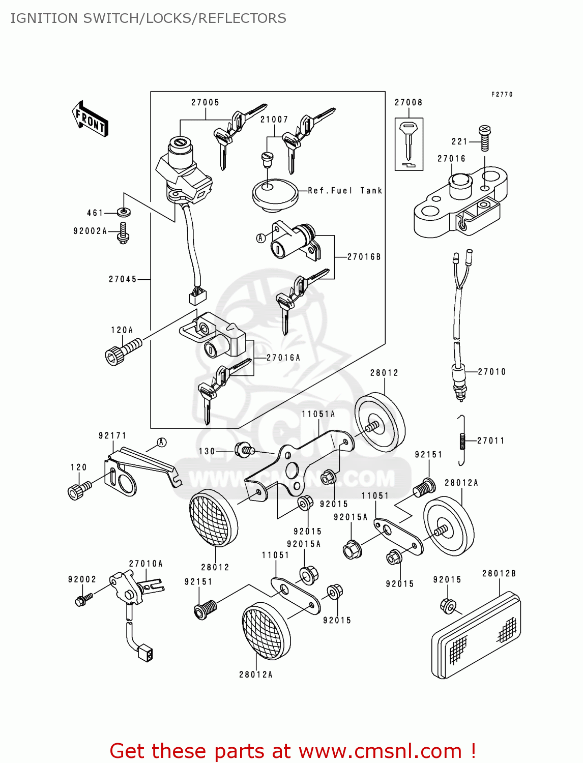 110511274: Bracket,reflector,rr Kawasaki - buy the 11051-1274 at CMSNL