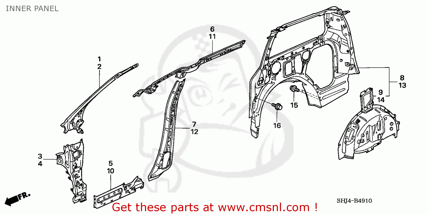 64730SHJA50ZZ Wheel House Comp Honda buy the 64730SHJA50ZZ at CMSNL