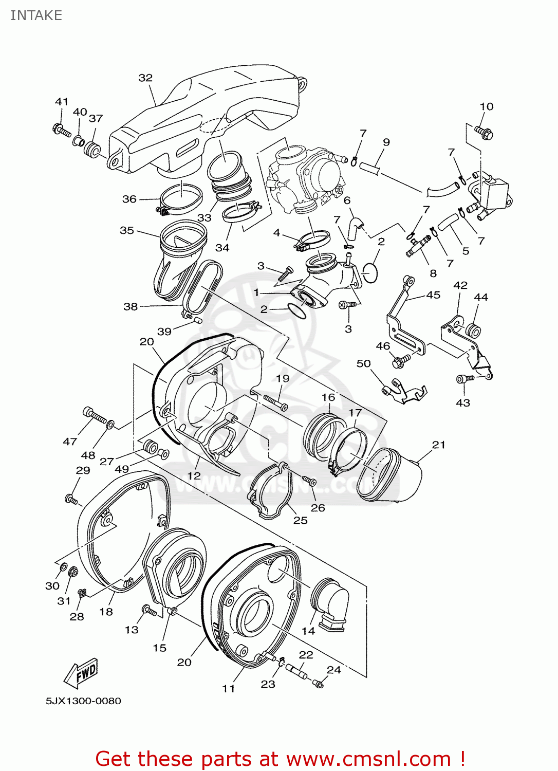 Yamaha SILENCER, INTAKE 1 5JX1443100 Yamaha SILENCER, INTAKE 1 5JX1443100