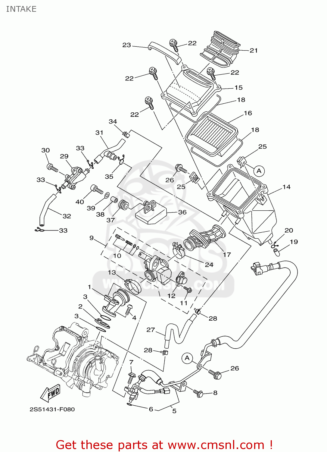 2S5E375000: Throttle Body Assy Yamaha - buy the 2S5-E3750-00 at CMSNL