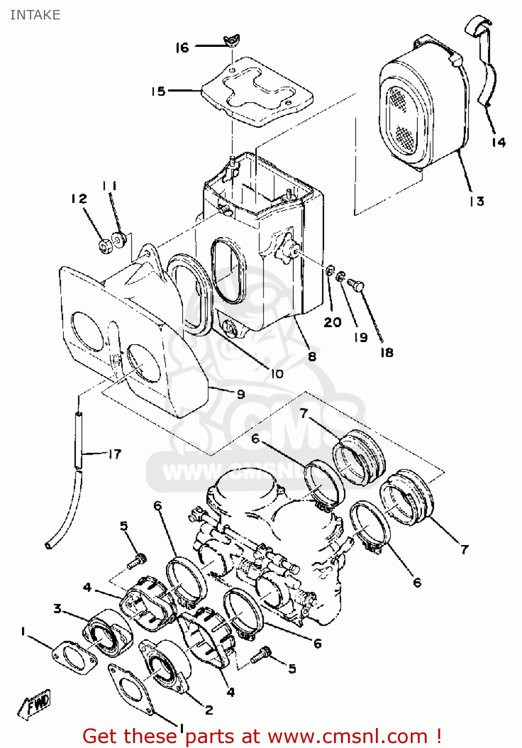 CASE, AIR FILTER 2 for XS500 1976 USA - order at CMSNL