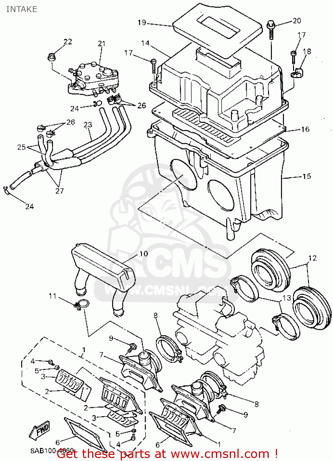 8AB1355500 Manifold, Intake Yamaha buy the 8AB1355500 at CMSNL