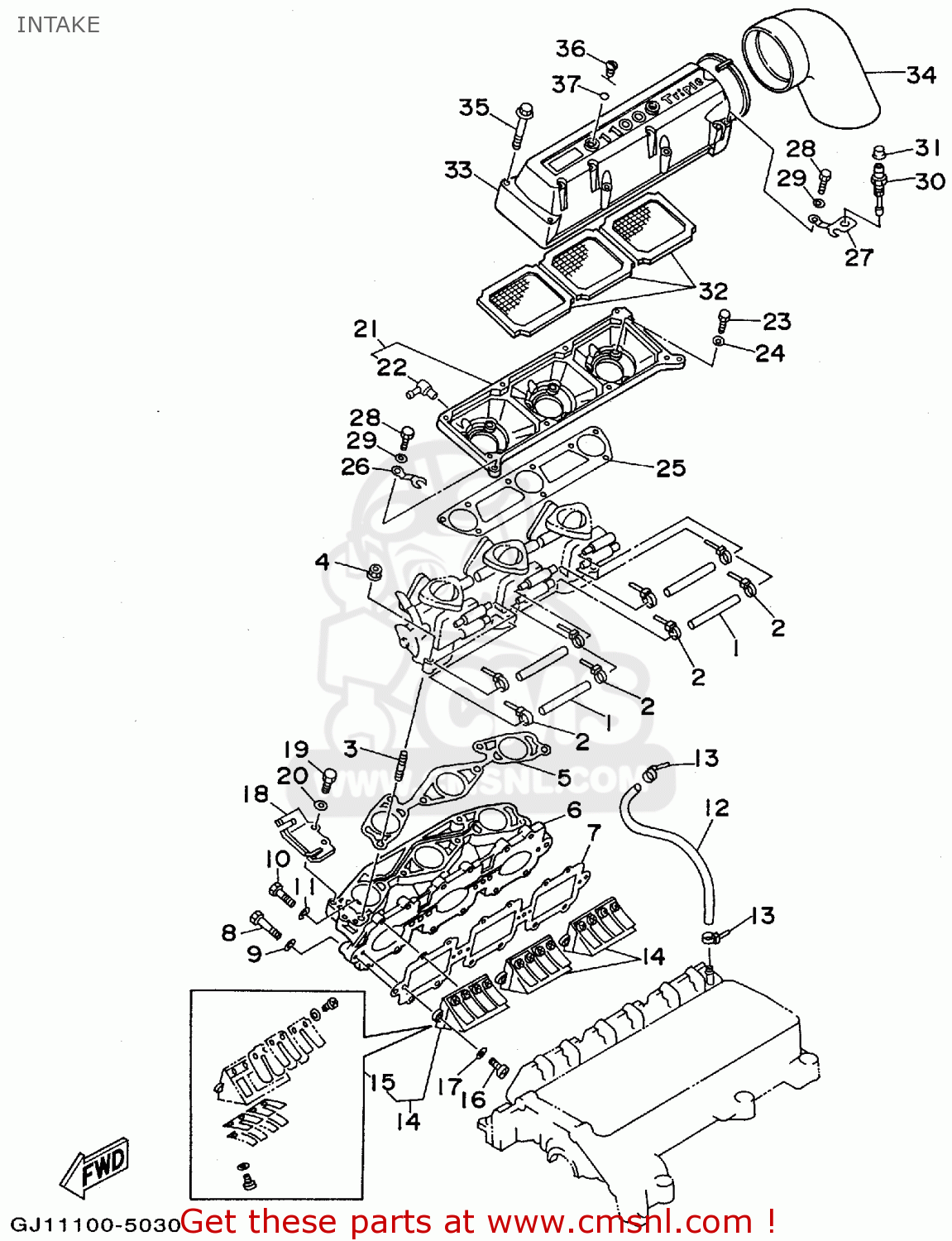 63M135550094 Manifold, Intake Yamaha buy the 63M135550094 at CMSNL