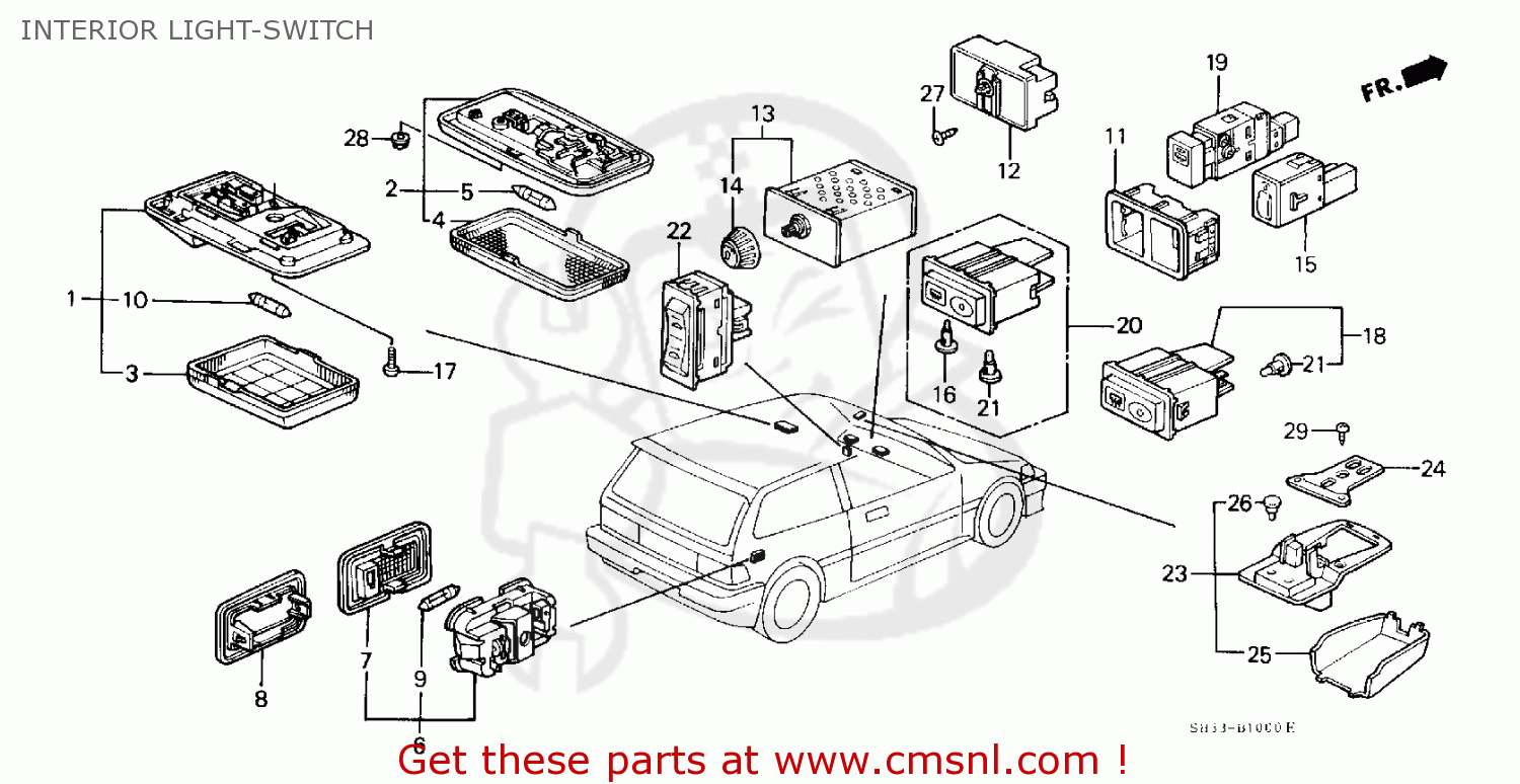 35500SH3A11 Switch Assy., Rr. Honda buy the 35500SH3A11 at CMSNL