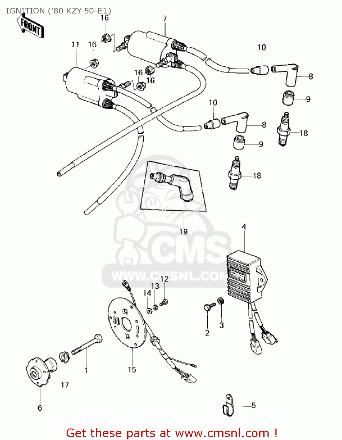 Kawasaki 190197 IGNITION ('80 KZY 50-E1) - buy original IGNITION ('80 ...