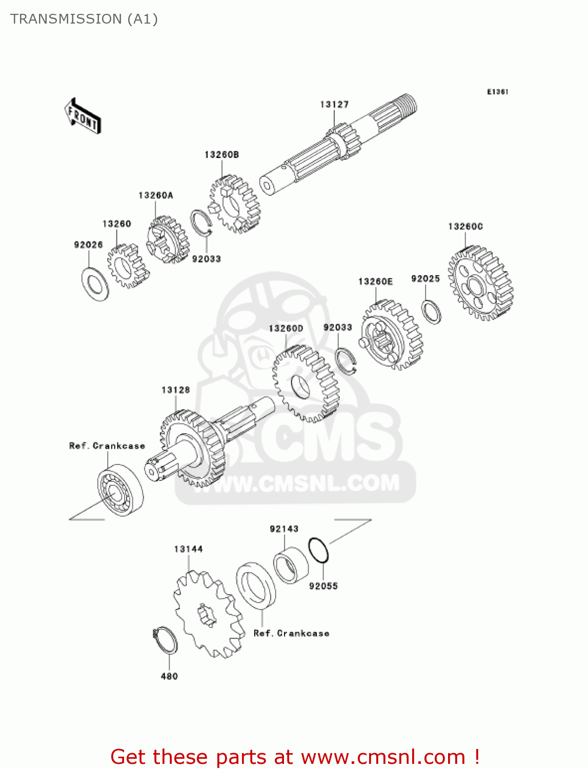 Kawasaki 2002 Klx110-a1 Klx110 Transmission (a1) - schematic partsfiche