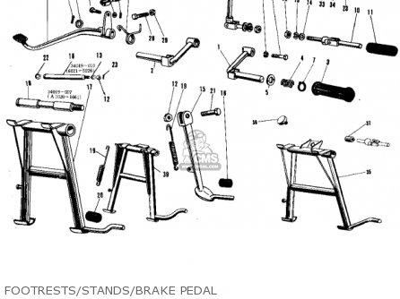 FOOTRESTS/STANDS/BRAKE PEDAL - A1 SAMURAI 1966 EUROPE USA