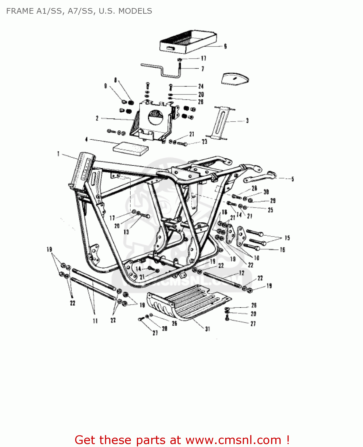 FRAME A1/SS, A7/SS, U.S. MODELS A1 SAMURAI 1967 EUROPE USA