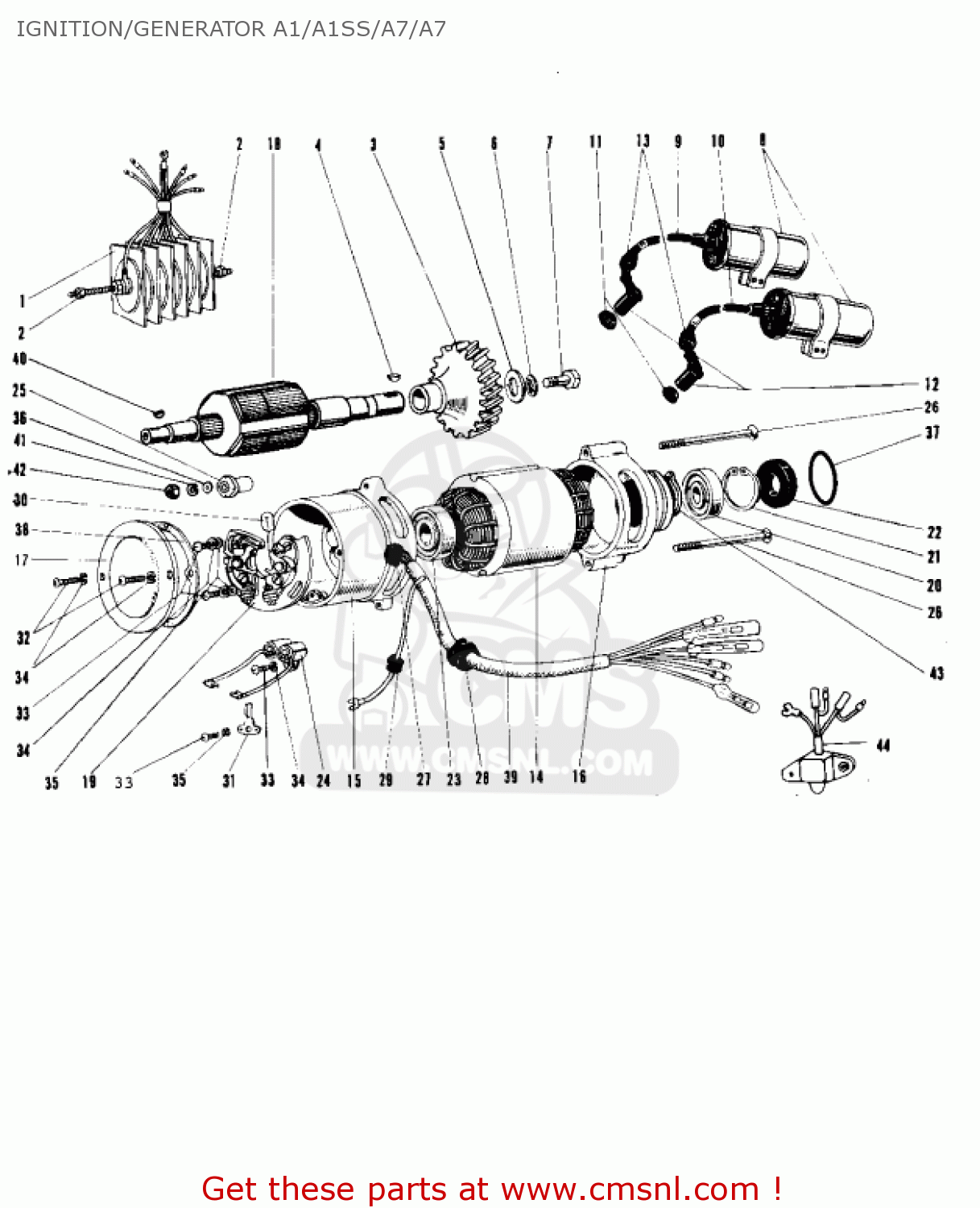 IGNITION/GENERATOR A1/A1SS/A7/A7 A1A SAMURAI 1970 EUROPE USA