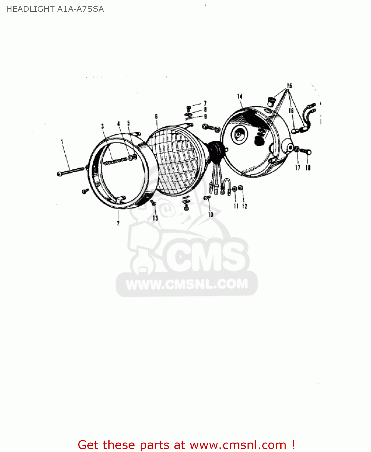 HEADLIGHT A1A-A7SSA A1A SAMURAI 1970 EUROPE USA