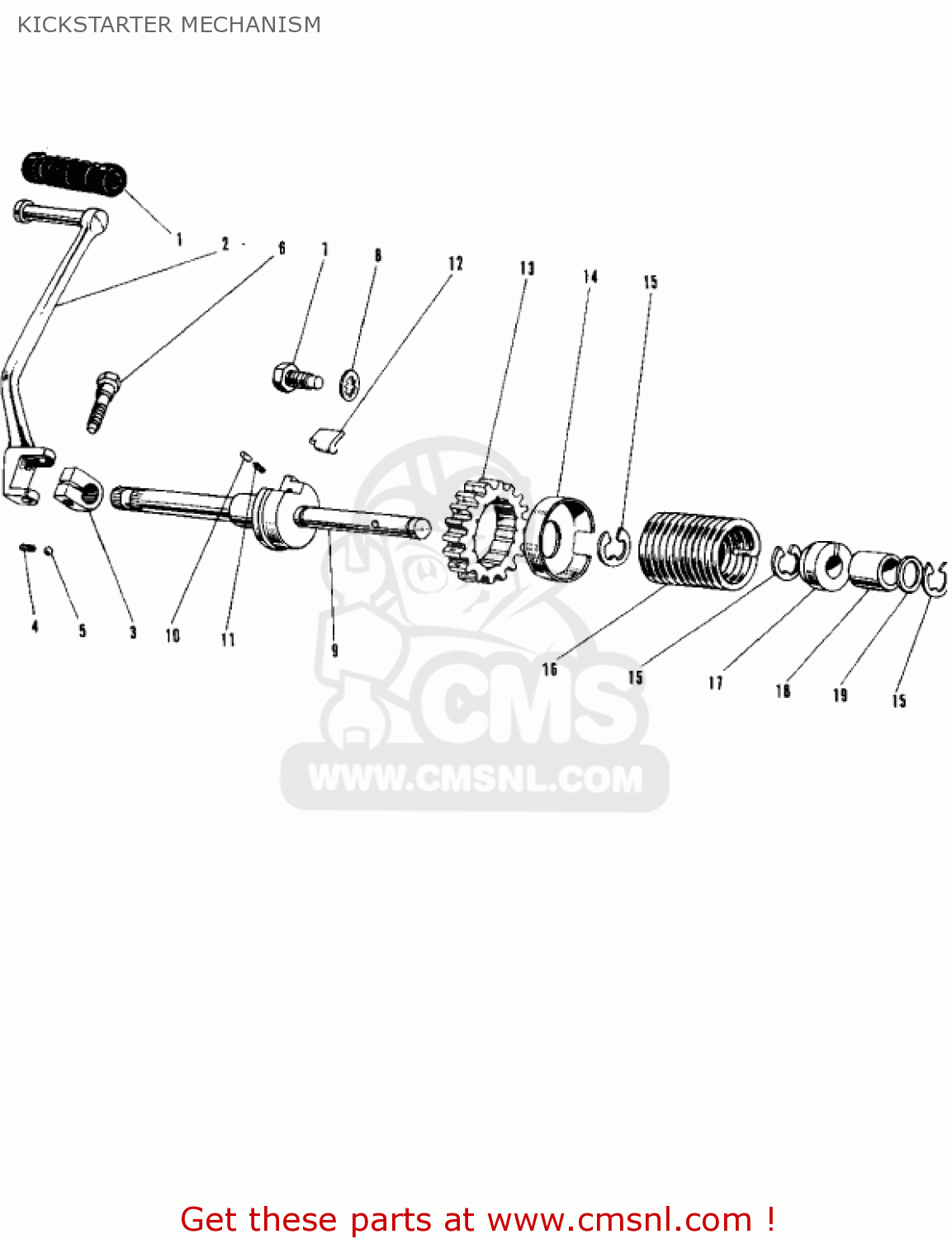 KICKSTARTER MECHANISM A1B SAMURAI 1971 EUROPE USA
