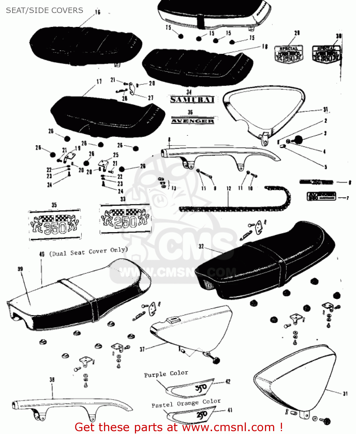 SEAT/SIDE COVERS A1SS SAMURAI 1967 EUROPE USA