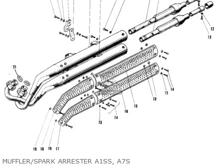 MUFFLER/SPARK ARRESTER A1SS, A7S - A1SS SAMURAI 1968 EUROPE USA