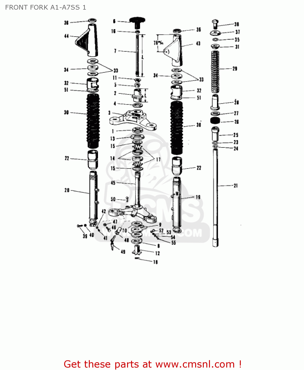 FRONT FORK A1-A7SS 1 A1SS SAMURAI 1969 EUROPE USA