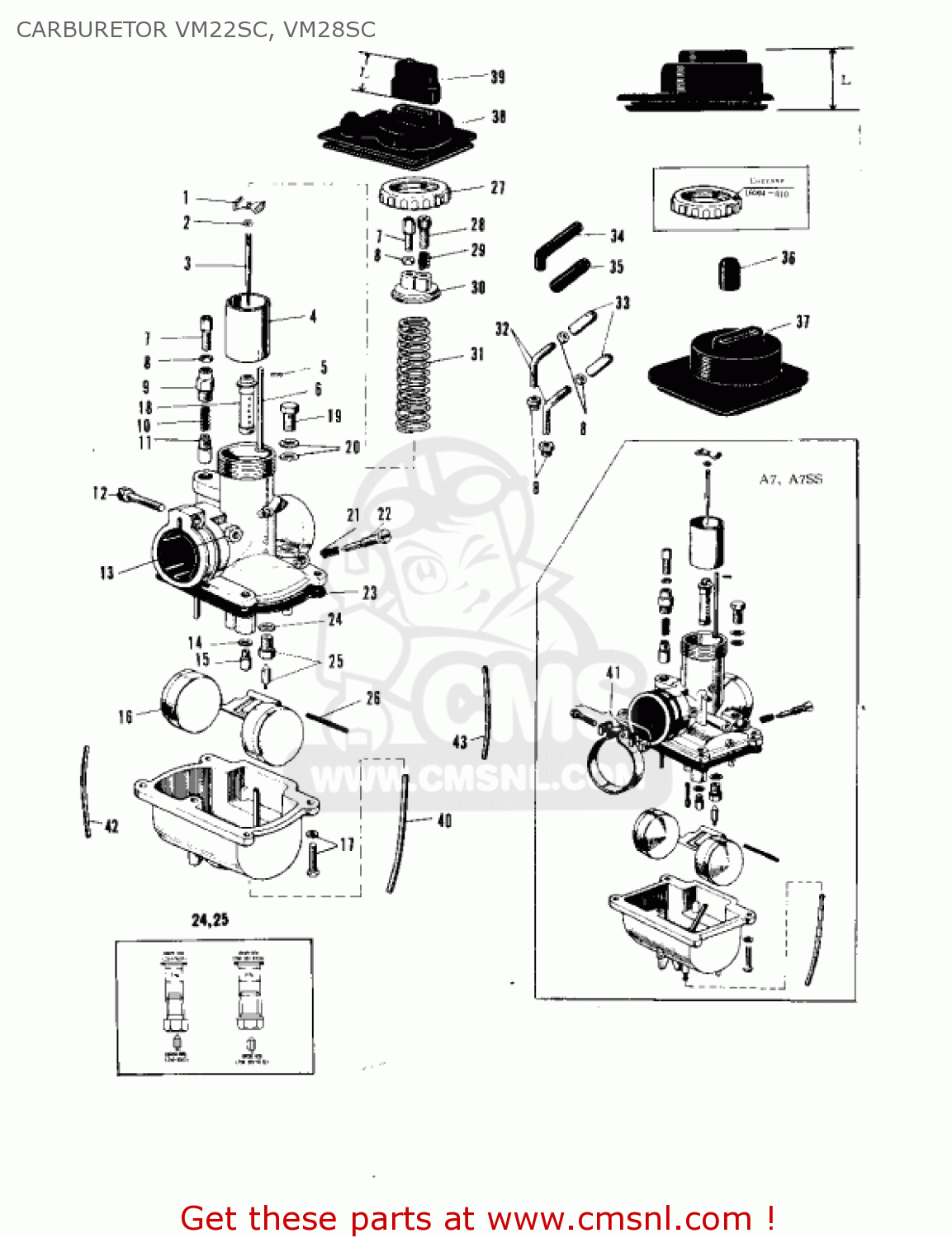 CARBURETOR VM22SC, VM28SC A1SSA SAMURAI 1970 EUROPE USA