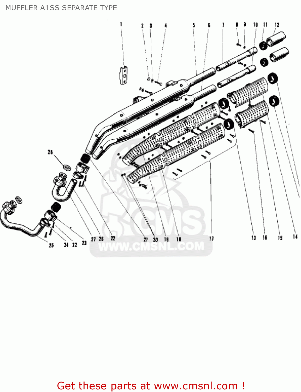 MUFFLER A1SS SEPARATE TYPE A1SSA SAMURAI 1970 EUROPE USA