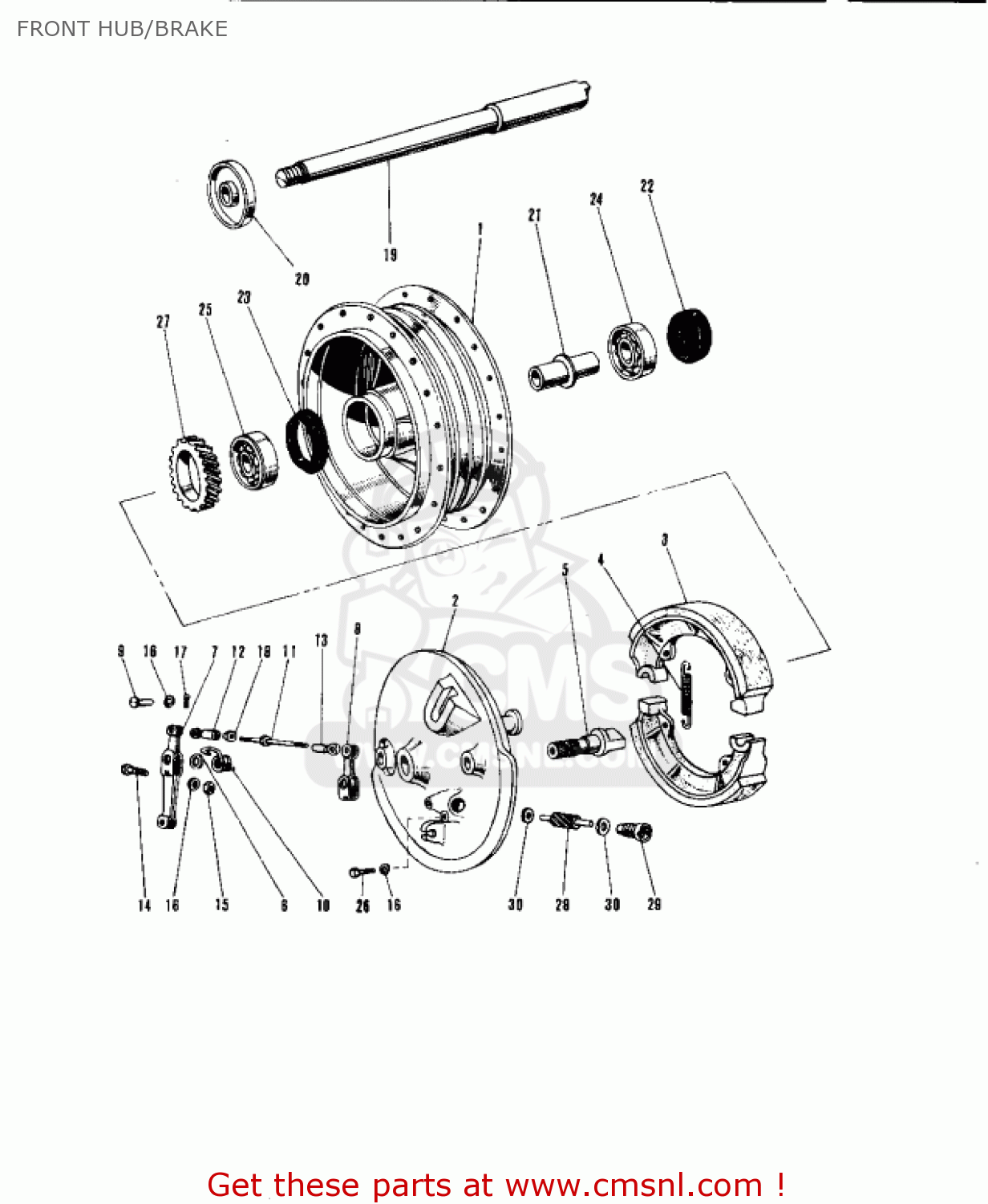 FRONT HUB/BRAKE A1SSA SAMURAI 1970 EUROPE USA