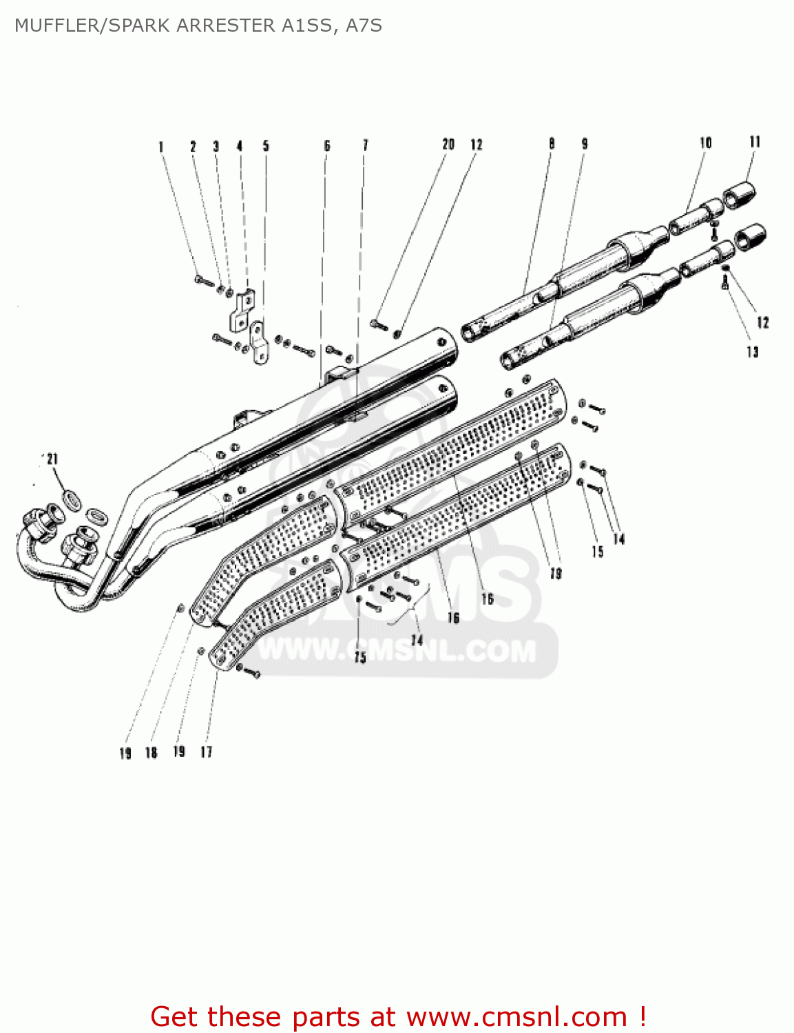 MUFFLER/SPARK ARRESTER A1SS, A7S A1SSA SAMURAI 1970 EUROPE USA