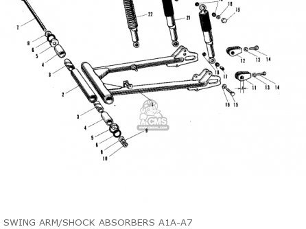 SWING ARM/SHOCK ABSORBERS A1A-A7 - A1SSA SAMURAI 1970 EUROPE USA