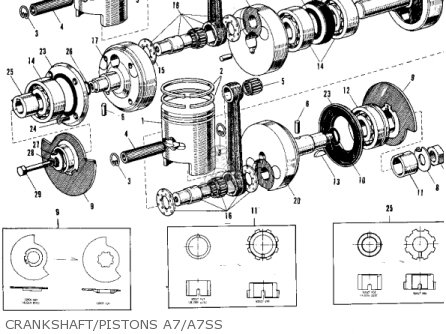 Kawasaki A7 AVENGER 1969 USA parts lists and schematics