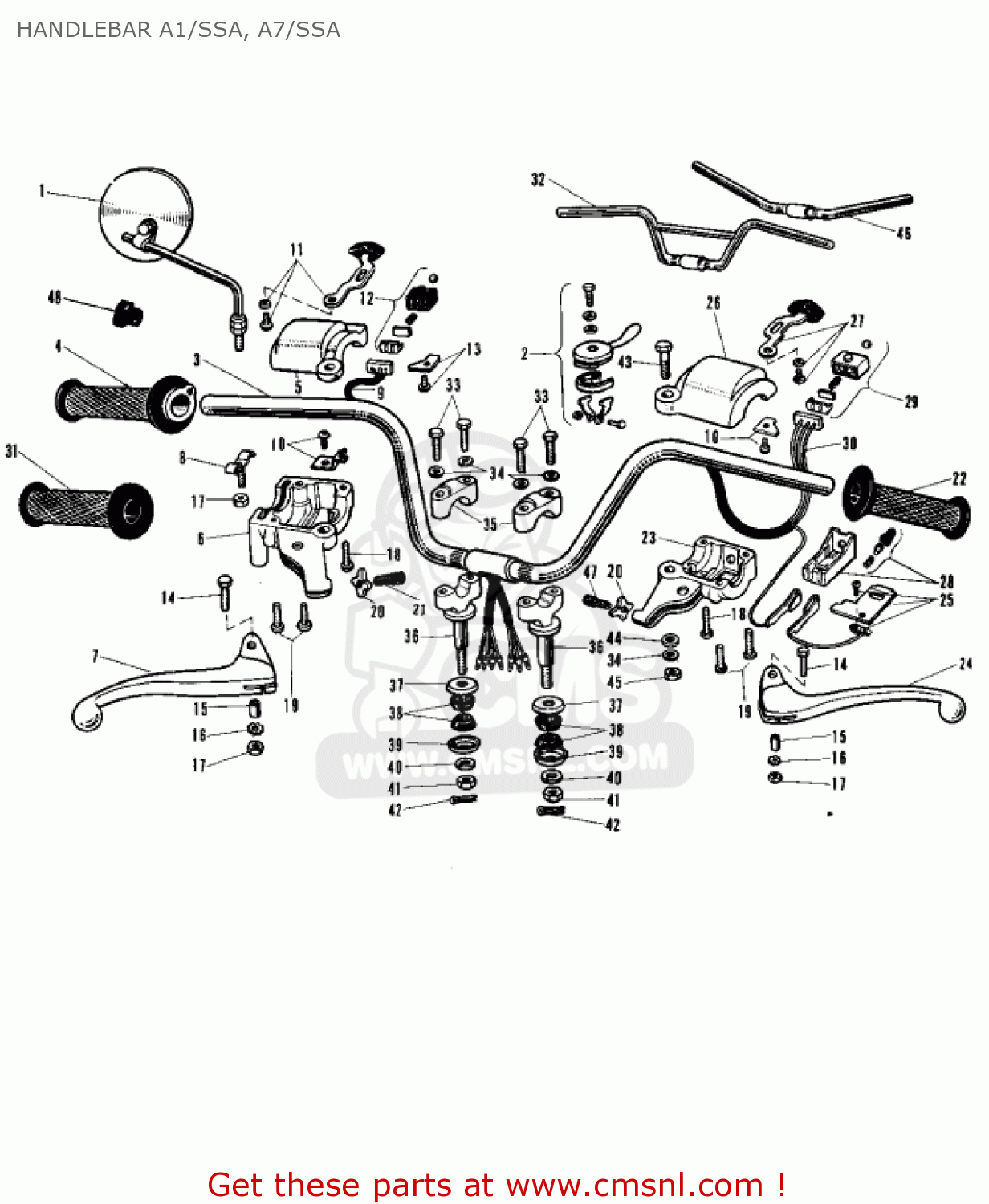HANDLEBAR A1/SSA, A7/SSA A7A AVENGER 1970 USA