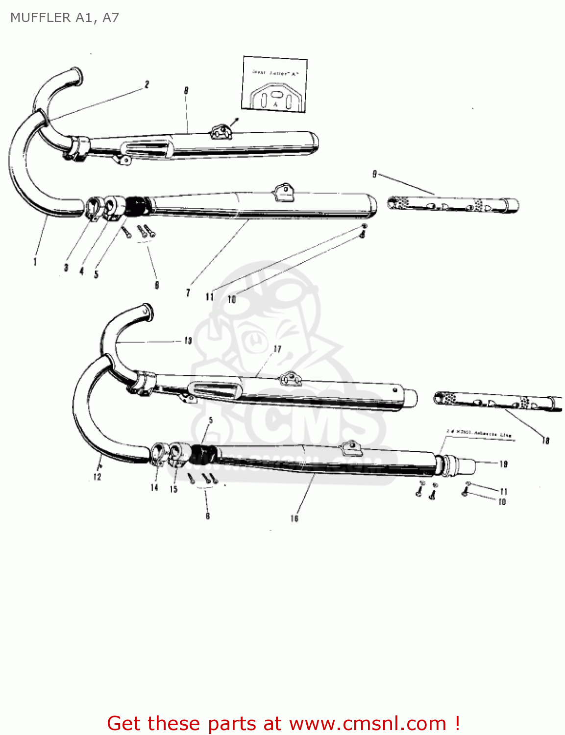 MUFFLER A1, A7 A7SS AVENGER 1967 USA