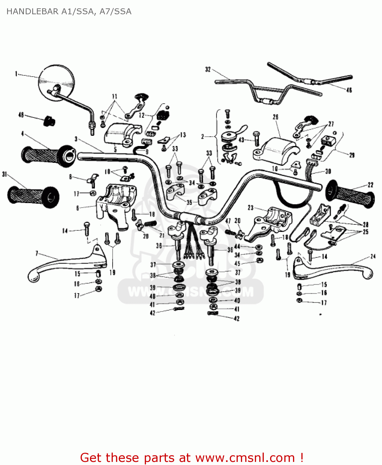 HANDLEBAR A1/SSA, A7/SSA A7SS AVENGER 1969 USA