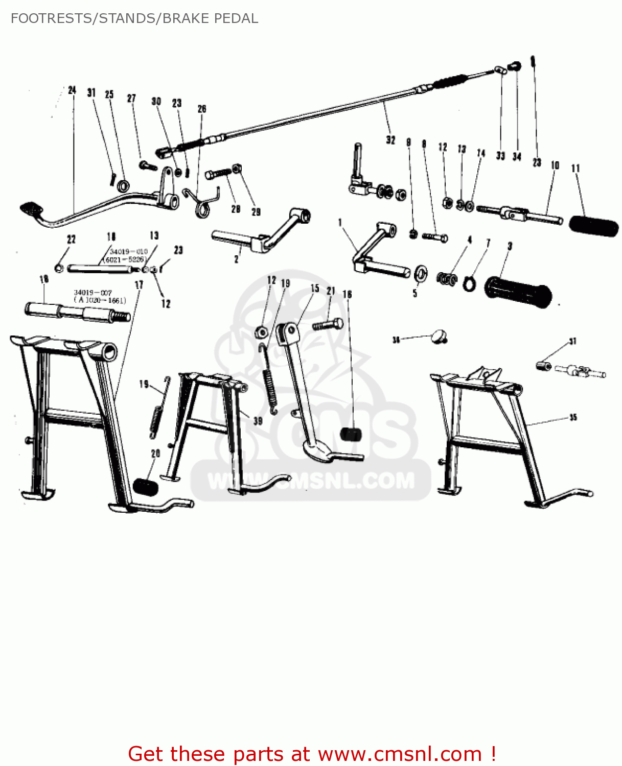 FOOTRESTS/STANDS/BRAKE PEDAL A7SSA AVENGER 1970 USA