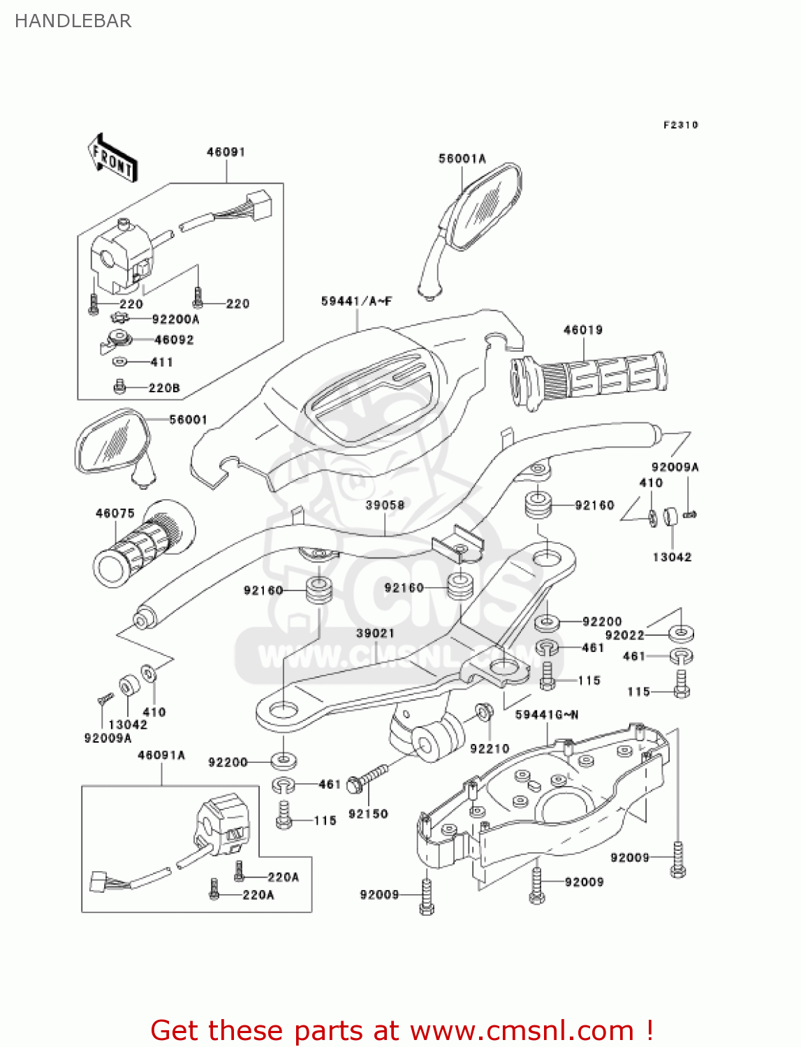 HANDLEBAR AN110C6 KAZER 2001 CANADA