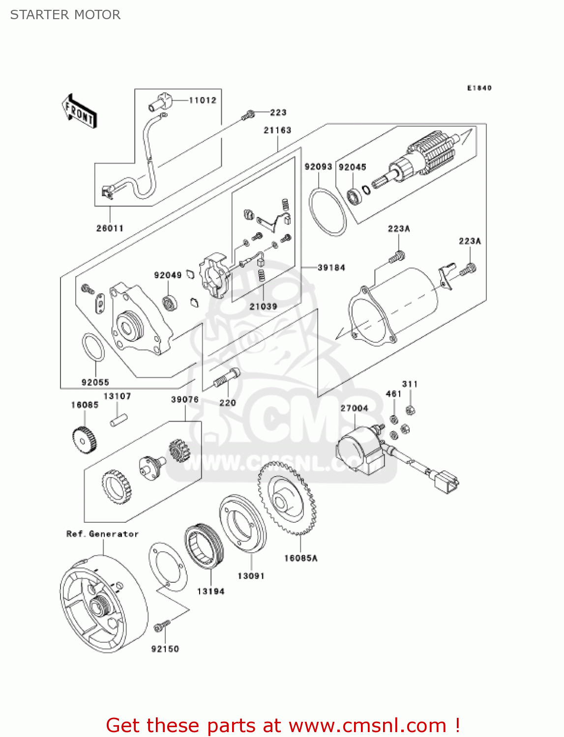 STARTER MOTOR AN110C6 KAZER 2001 CANADA