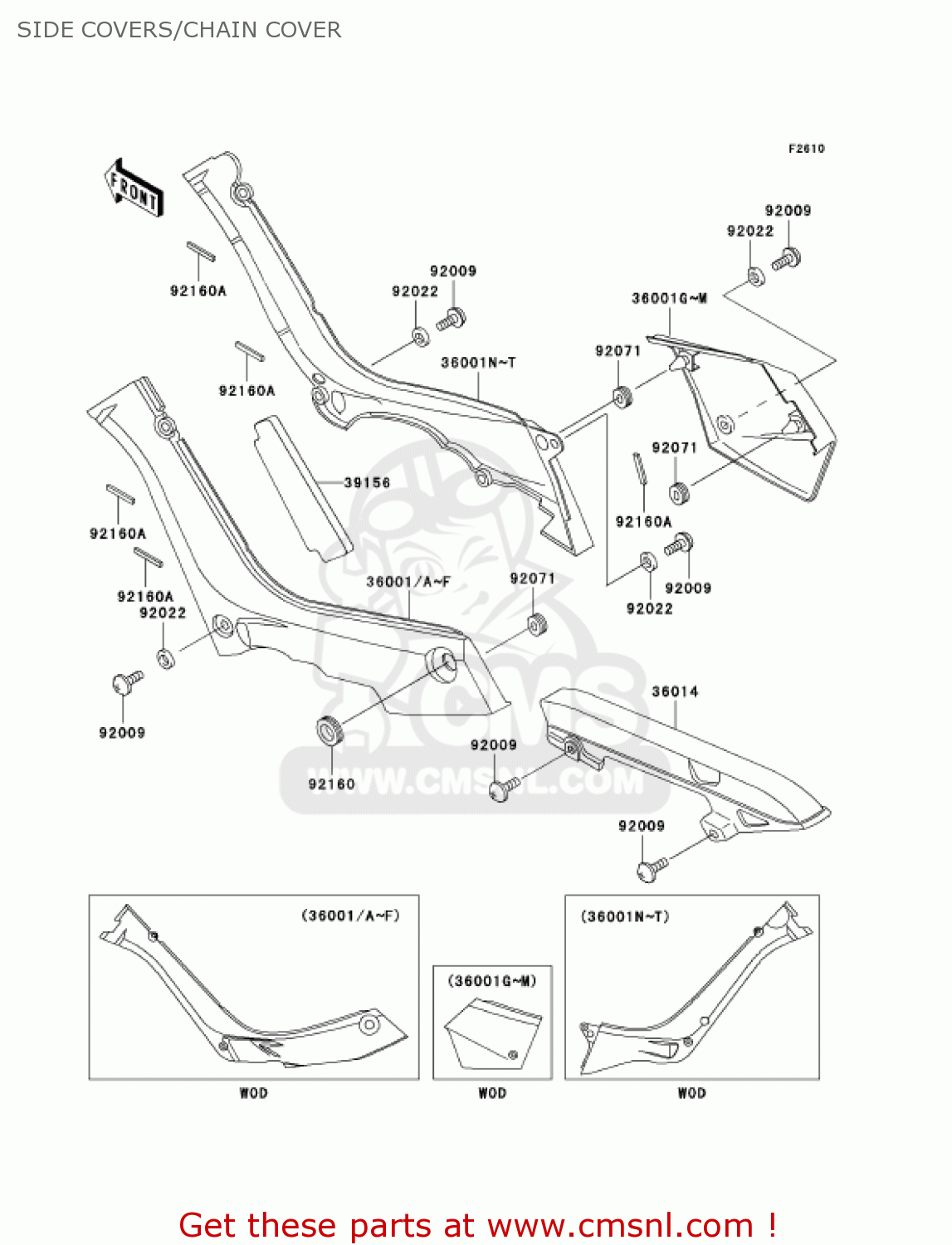 SIDE COVERS/CHAIN COVER AN110C6 KAZER 2001 CANADA