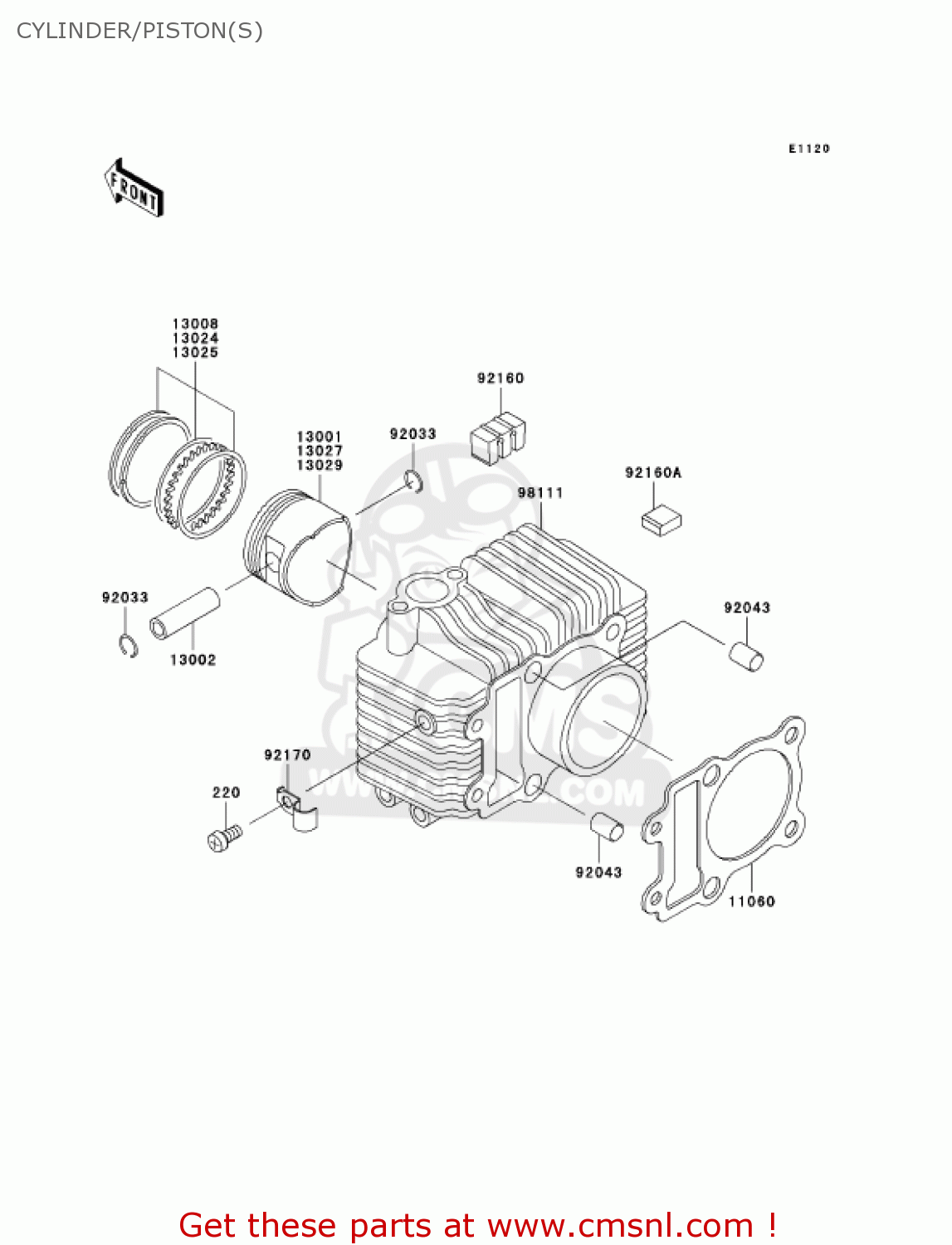 CYLINDER/PISTON(S) AN110C6 KAZER 2001 CANADA