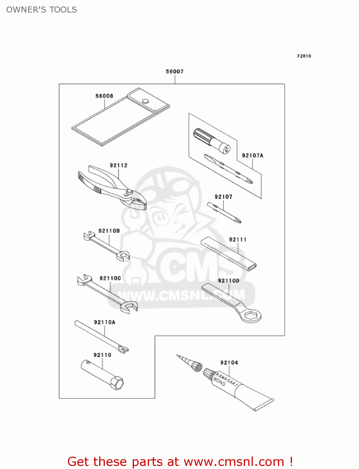 OWNER'S TOOLS AN110C6 KAZER 2001 CANADA