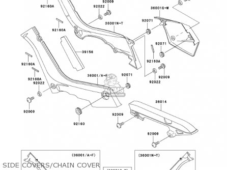 SIDE COVERS/CHAIN COVER - AN110C6 KAZER 2001 CANADA