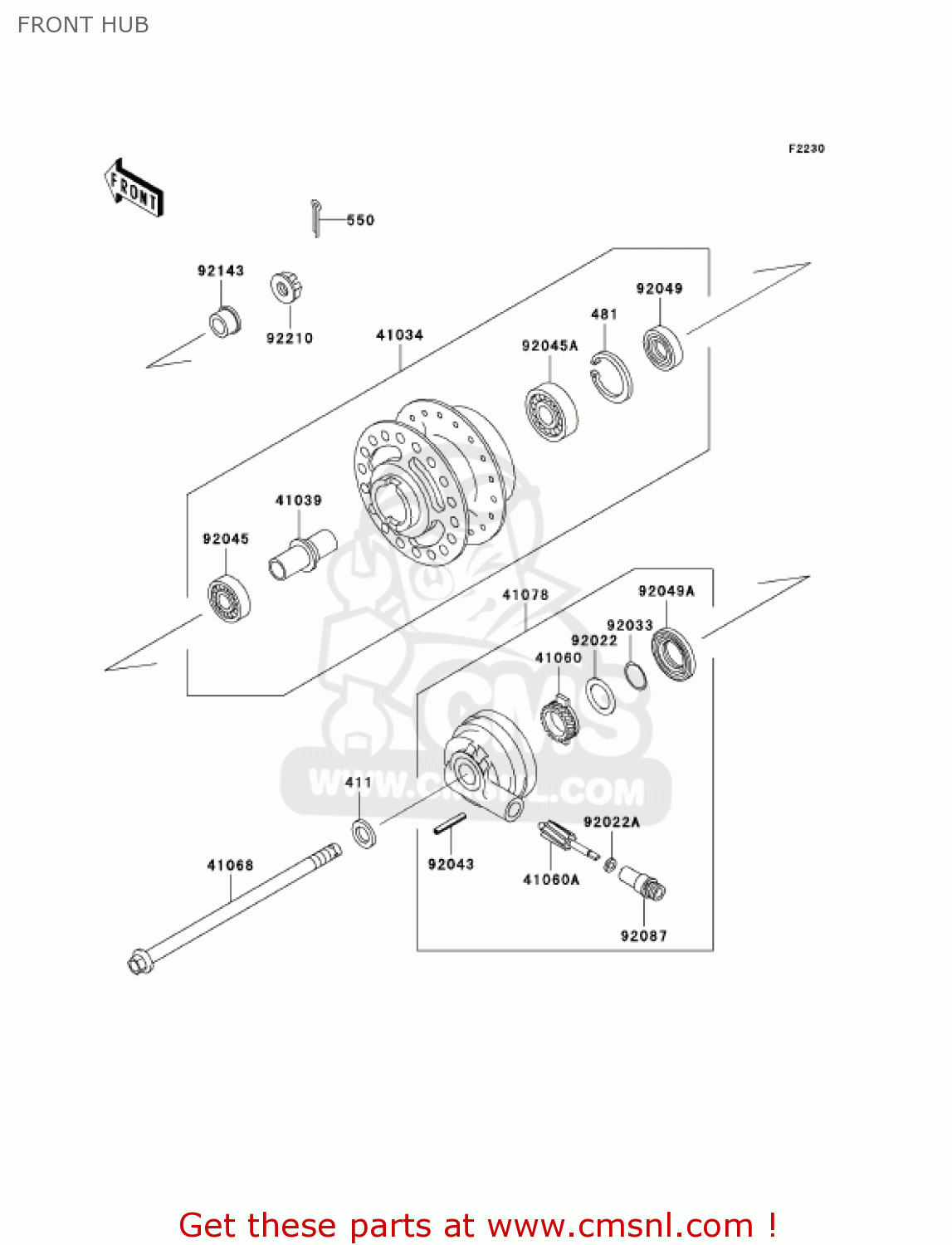 FRONT HUB AN110C7 KAZER 2002 CANADA
