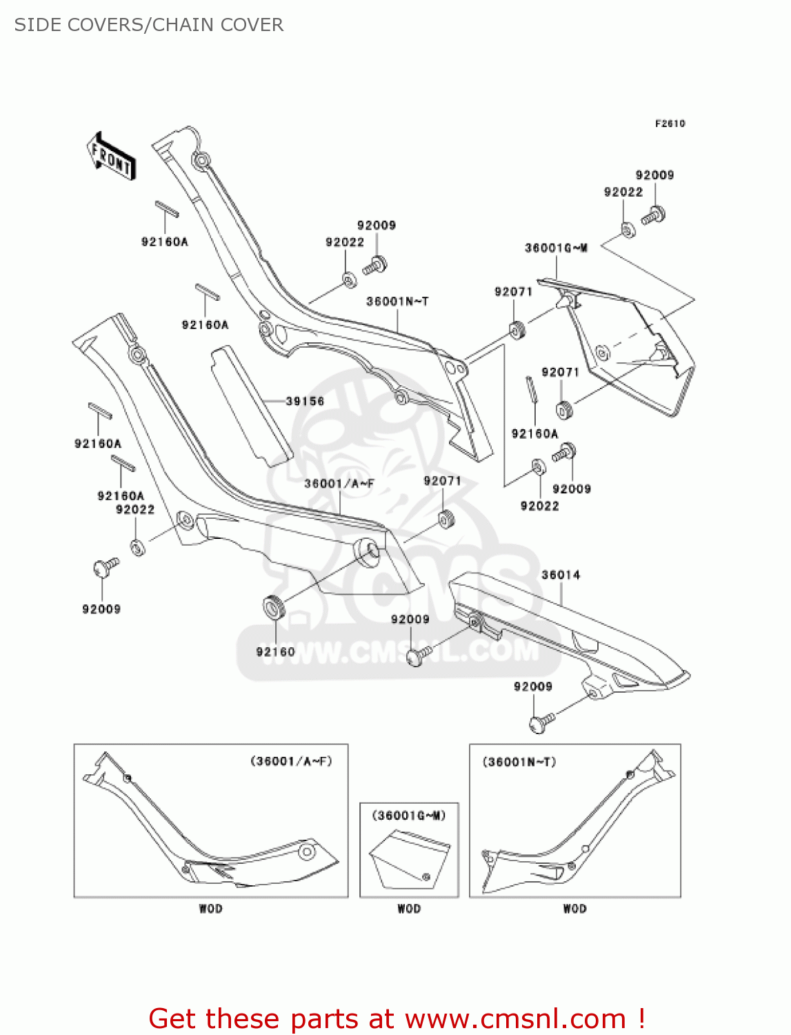 SIDE COVERS/CHAIN COVER AN110C7 KAZER 2002 CANADA