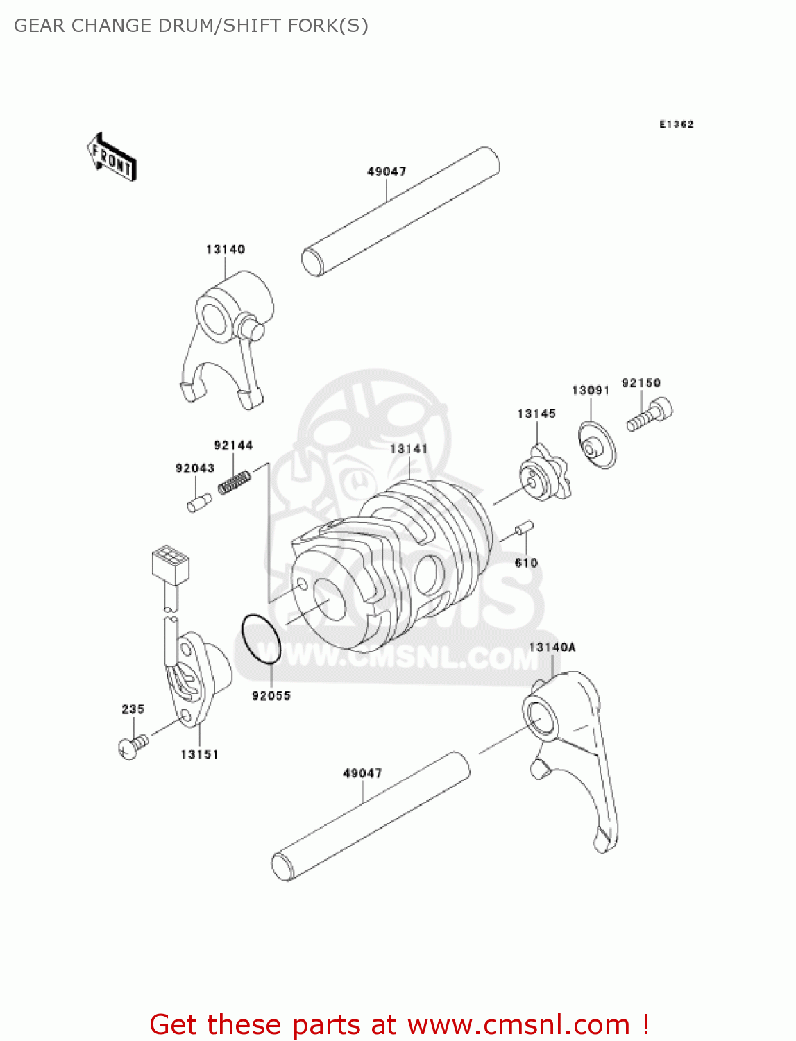 GEAR CHANGE DRUM/SHIFT FORK(S) AN110C7 KAZER 2002 CANADA