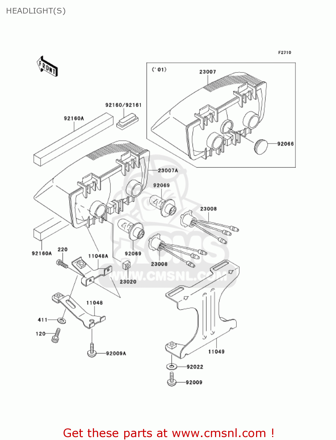 HEADLIGHT(S) AN110C7 KAZER 2002 CANADA
