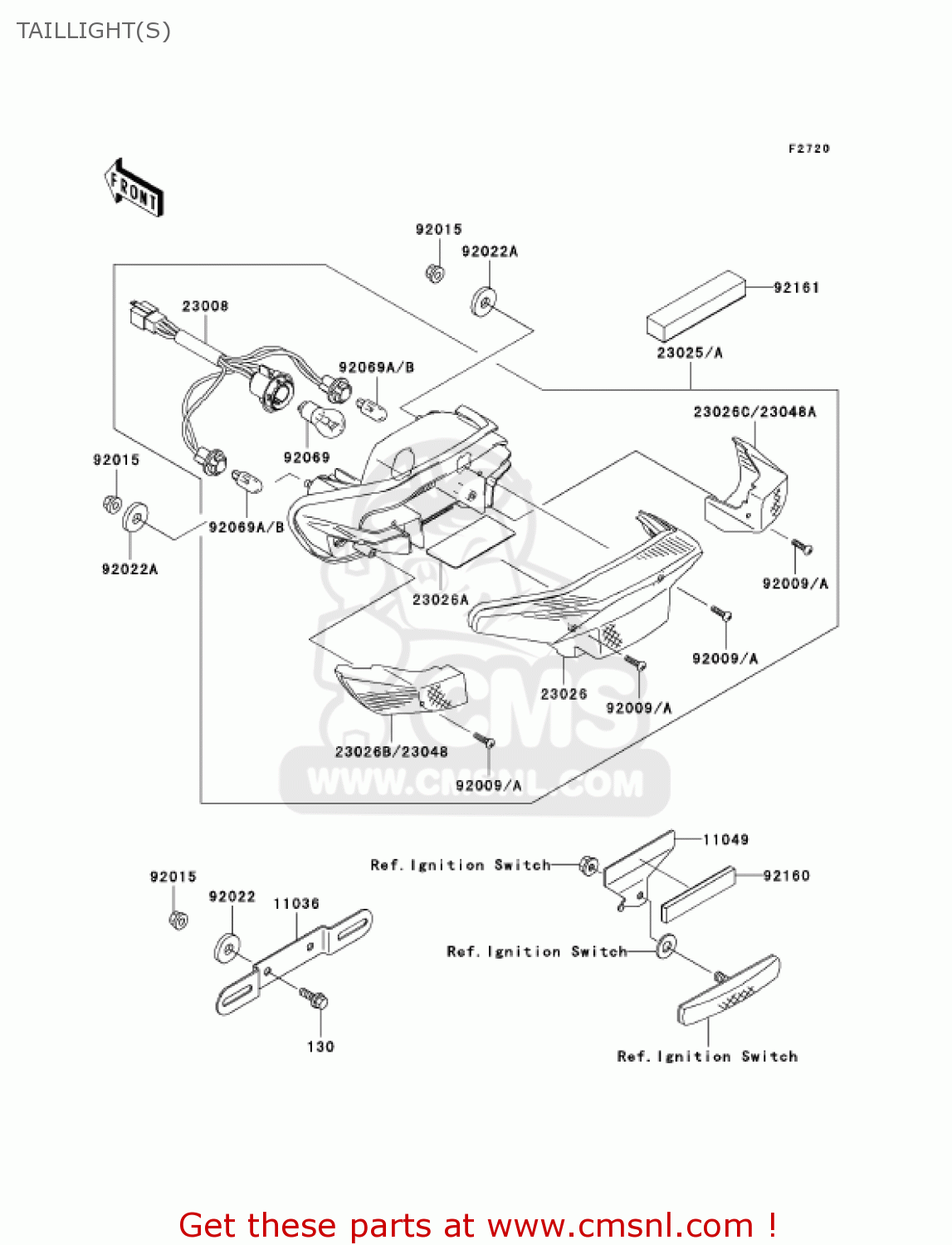 TAILLIGHT(S) AN110C7 KAZER 2002 CANADA