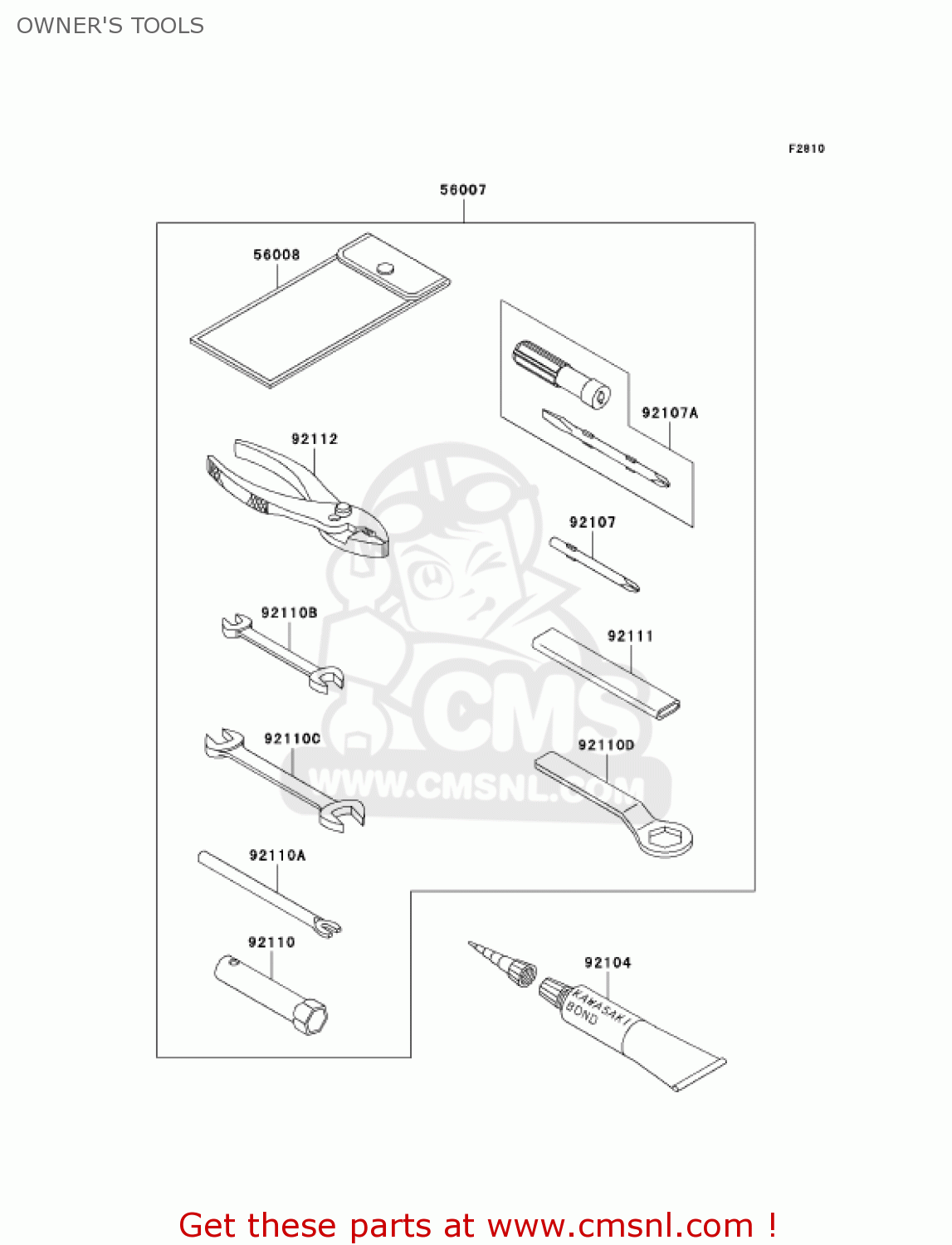 OWNER'S TOOLS AN110C7 KAZER 2002 CANADA