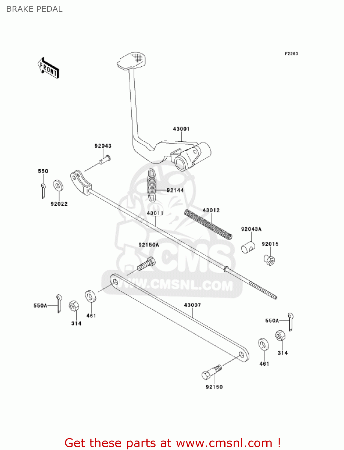 BRAKE PEDAL AN110D2 KAZER 2000 CANADA