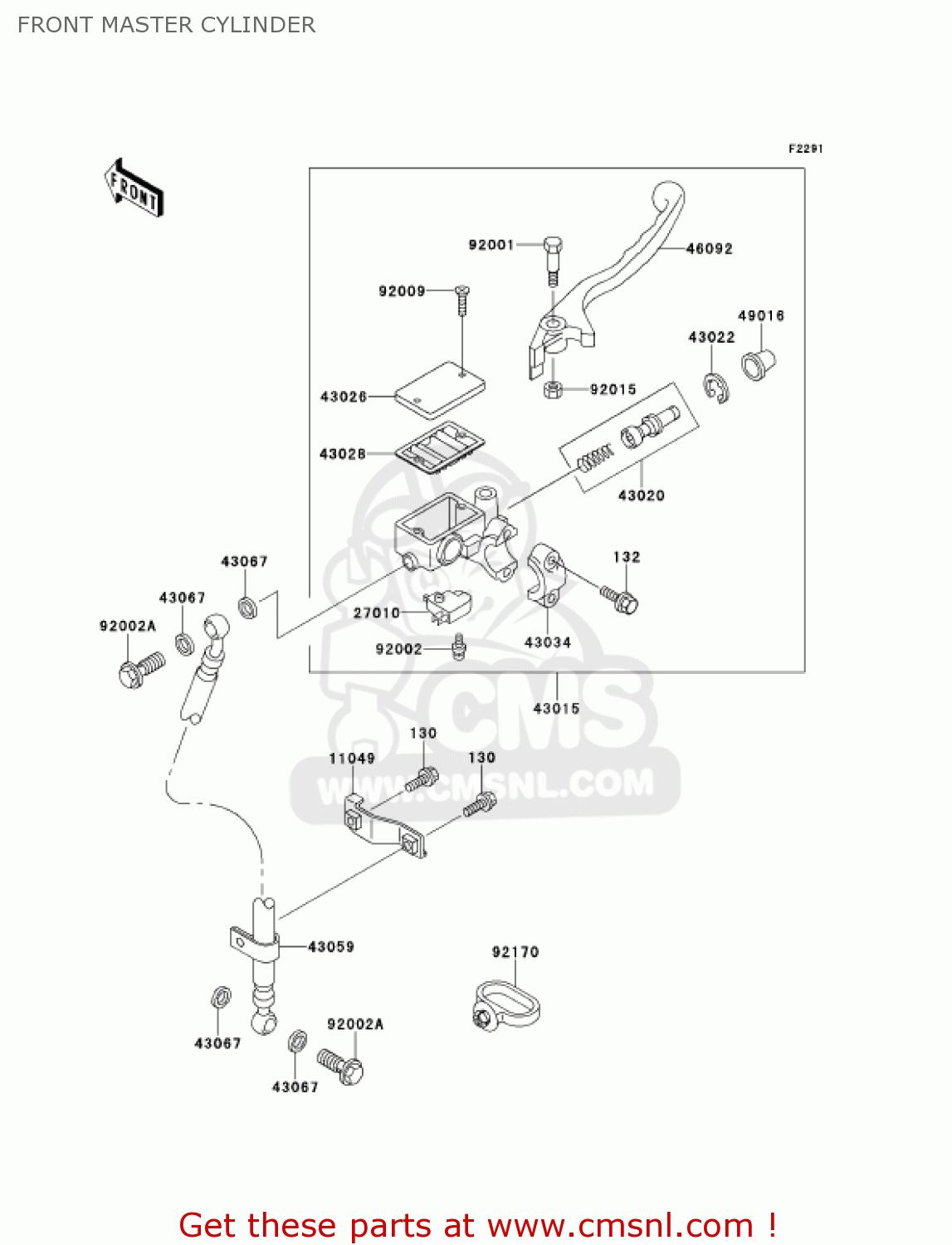 FRONT MASTER CYLINDER AN110D2 KAZER 2000 CANADA