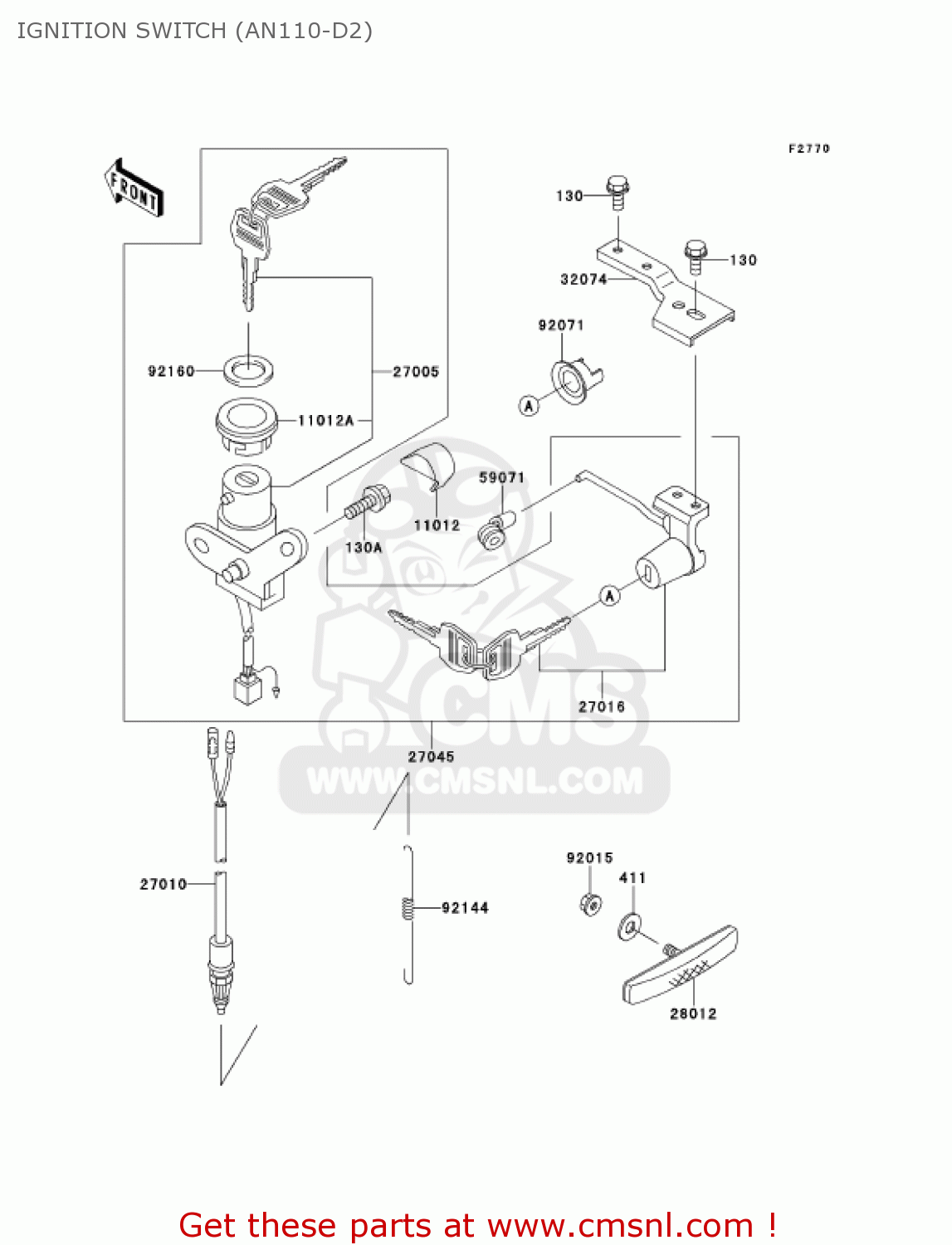 IGNITION SWITCH (AN110-D2) AN110D2 KAZER 2000 CANADA