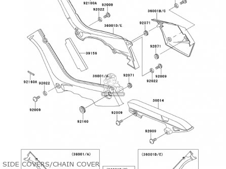 SIDE COVERS/CHAIN COVER - AN110D2 KAZER 2000 CANADA
