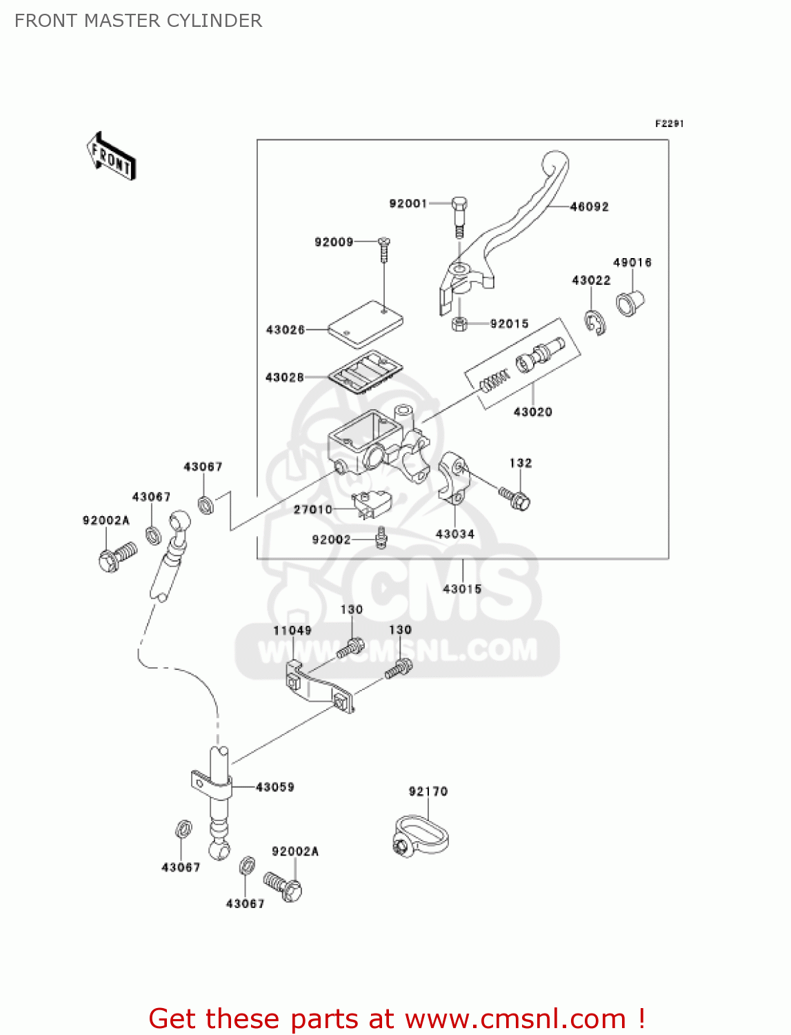 FRONT MASTER CYLINDER AN110D3 KAZER 2001 CANADA